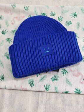 Acne Studios Blue Knitted Wool Beanie